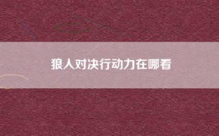 狼人对决行动力在哪看