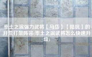 率土之滨强力武将【马岱】【陆抗】的开荒打架阵容(率土之滨武将怎么快速升级)