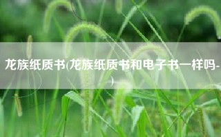 龙族纸质书(龙族纸质书和电子书一样吗-)