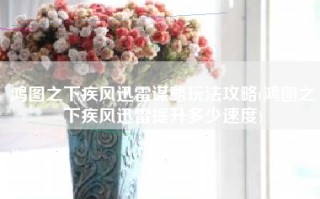 鸿图之下疾风迅雷谋略玩法攻略(鸿图之下疾风迅雷提升多少速度)