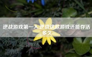 逆战游戏第一人,逆战这款游戏还能存活多久