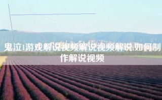 鬼泣1游戏解说视频解说视频解说,如何制作解说视频