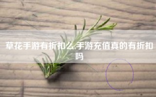 草花手游有折扣么,手游充值真的有折扣吗