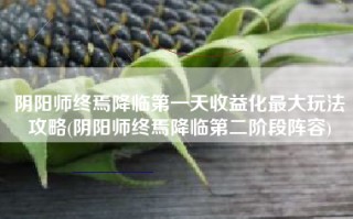 阴阳师终焉降临第一天收益化最大玩法攻略(阴阳师终焉降临第二阶段阵容)