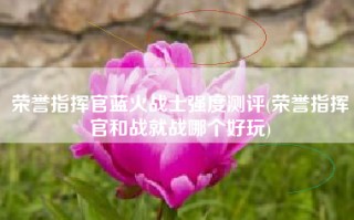 荣誉指挥官蓝火战士强度测评(荣誉指挥官和战就战哪个好玩)