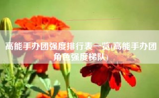 高能手办团强度排行表一览(高能手办团角色强度梯队)