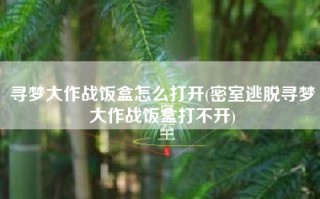 寻梦大作战饭盒怎么打开(密室逃脱寻梦大作战饭盒打不开)