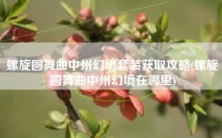 螺旋圆舞曲中州幻境套装获取攻略(螺旋圆舞曲中州幻境在哪里)