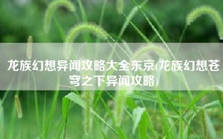 龙族幻想异闻攻略大全东京(龙族幻想苍穹之下异闻攻略)