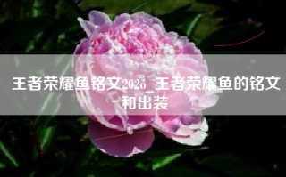 王者荣耀鱼铭文202o_王者荣耀鱼的铭文和出装