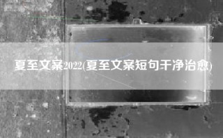 夏至文案2022(夏至文案短句干净治愈)