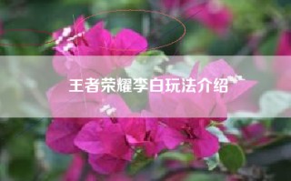 王者荣耀李白玩法介绍