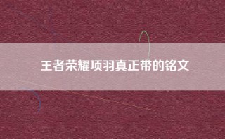 王者荣耀项羽真正带的铭文