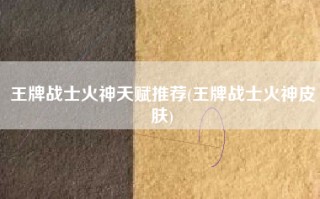 王牌战士火神天赋推荐(王牌战士火神皮肤)