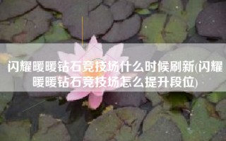 闪耀暖暖钻石竞技场什么时候刷新(闪耀暖暖钻石竞技场怎么提升段位)