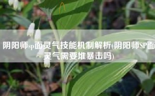 阴阳师sp面灵气技能机制解析(阴阳师SP面灵气需要堆暴击吗)