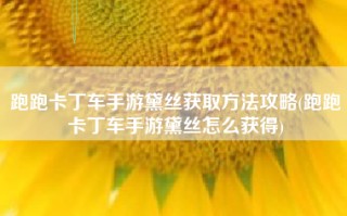 跑跑卡丁车手游黛丝获取方法攻略(跑跑卡丁车手游黛丝怎么获得)