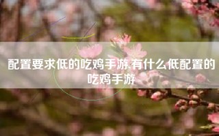 配置要求低的吃鸡手游,有什么低配置的吃鸡手游