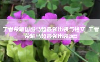 王者荣耀国服马超最强出装与铭文_王者荣耀马超最强出装2022