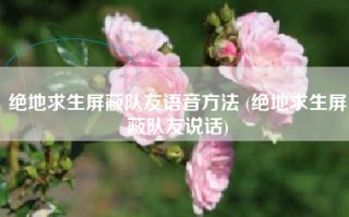 绝地求生屏蔽队友语音方法 (绝地求生屏蔽队友说话)