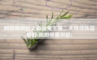 阴阳师风起之森超鬼王第二天特攻阵容推荐(阴阳师薰风起)