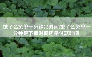 饿了么免单一分钟7.2时间(饿了么免单一分钟是下单时间还是付款时间)