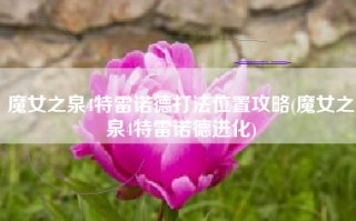 魔女之泉4特雷诺德打法位置攻略(魔女之泉4特雷诺德进化)