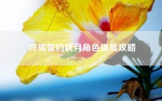 终焉誓约胧月角色强度攻略