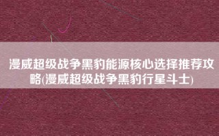 漫威超级战争黑豹能源核心选择推荐攻略(漫威超级战争黑豹行星斗士)