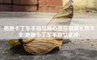跑跑卡丁车手游女神心思你别猜礼物大全(跑跑卡丁车手游女武神)