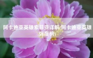 阿卡迪亚英雄索菲亚详解(阿卡迪亚英雄强度榜)