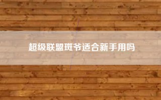 超级联盟斑爷适合新手用吗