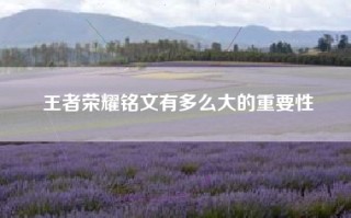 王者荣耀铭文有多么大的重要性