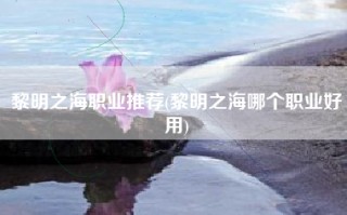 黎明之海职业推荐(黎明之海哪个职业好用)