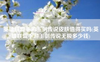 英雄联盟手游玉剑传说皮肤值得买吗(英雄联盟手游玉剑传说无极多少钱)