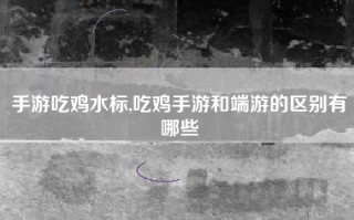 手游吃鸡水标,吃鸡手游和端游的区别有哪些