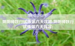 阴阳师妖行试炼第六天攻略(阴阳师妖行试炼第六天阵容)