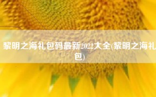 黎明之海礼包码最新2022大全(黎明之海礼包)