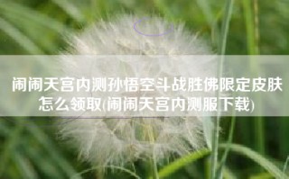 闹闹天宫内测孙悟空斗战胜佛限定皮肤怎么领取(闹闹天宫内测服下载)