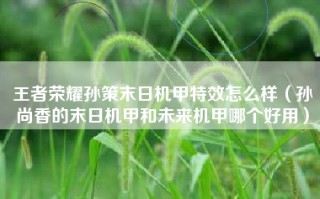 王者荣耀孙策末日机甲特效怎么样（孙尚香的末日机甲和未来机甲哪个好用）