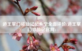 道王掌门修仙记纪永宁全面评价(道王掌门修仙记官网)