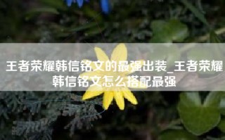 王者荣耀韩信铭文的最强出装_王者荣耀韩信铭文怎么搭配最强