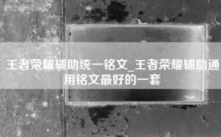 王者荣耀辅助统一铭文_王者荣耀辅助通用铭文最好的一套