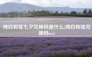 纯白和弦七夕兑换码是什么(纯白和弦兑换码ios)