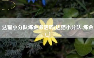 达猫小分队炼金激活码(达猫小分队-炼金)_1