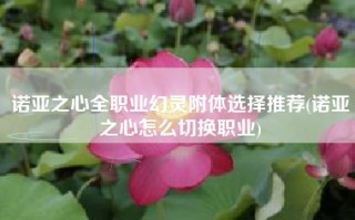 诺亚之心全职业幻灵附体选择推荐(诺亚之心怎么切换职业)