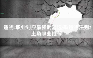 造物2职业对应最强武器选择(造物法则2主角职业推荐)