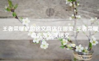 王者荣耀里的铭文商店在哪里_王者荣耀商店怎么买铭文