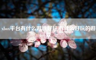 xbox平台有什么游戏好玩,有什么好玩的游戏