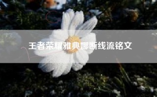 王者荣耀雅典娜断线流铭文